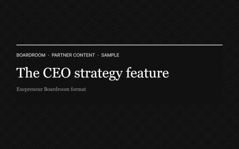 Sample Boardroom Feature: One Chief Executive, One Decision, Told in Full